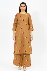 Lawn Embroidery Set Brown